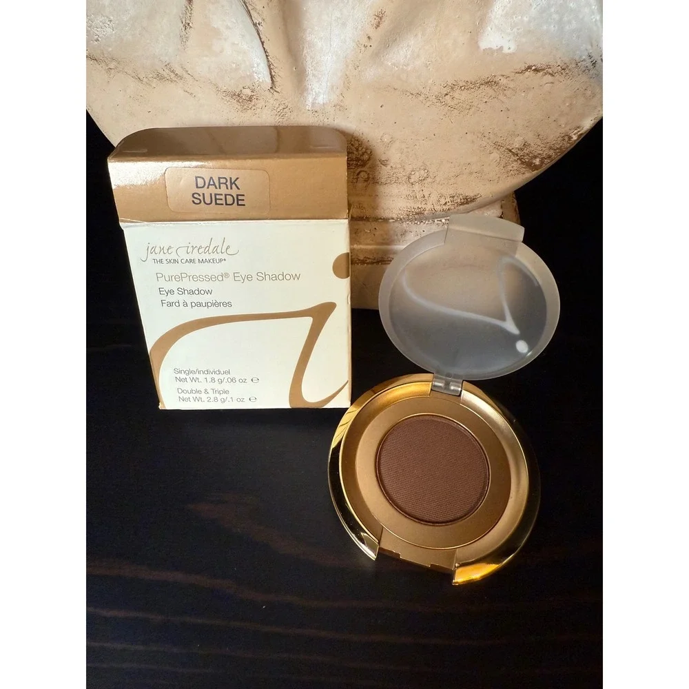 Jane Iredale PurePressed Eye Shadow Dark Suede Matte Brown Mineral Makeup 0.06oz